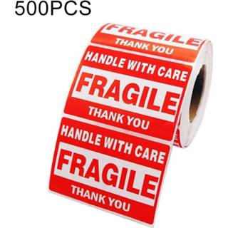 👉 Waarschuwing sticker 500 stuks zelfklevende buitenste vak Engels fragiele Label maat: 76x51mm 6925748093166