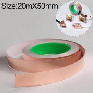 👉 Masking tape Zuivere Double-sided geleidende koperen Bladkoper signaal grootte: 20 m x 50 mm 6925748109621
