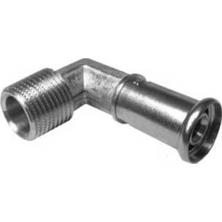 👉 Messing Henco persfitting met 2 aansluiting 5P, messing, bocht, vertind 5414764037465