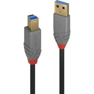👉 Zwart USB 3.0 Aansluitkabel LINDY [1x stekker A - 1x B] 0.5 m 4002888367400