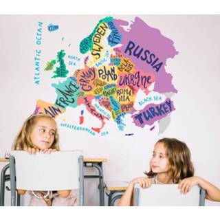 👉 Muursticker nederlands kinderen Muurstickers kinderkamer europa kaart