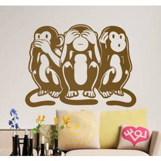 👉 Muursticker nederlands Muurstickers slaapkamer Wijsheid apen