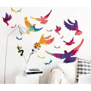 👉 Muursticker nederlands Muurstickers dieren kleurrijke vogels