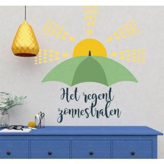 👉 Muursticker nederlands Muurstickers tekst het regent zonnestralen