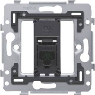 👉 Sokkel Niko 1x RJ45-aansluiting UTP cat. 5E vlakke uitvoering en afwerkingsset, helderwit 5413736265660