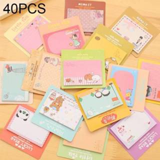 👉 Memo pad 40 PC's Cartoon Print zelf zelfklevende N-keer Sticky Notes Post-It bladwijzer School Office Supply willekeurige kleur levering 6922267753717