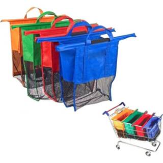 👉 Trolly Supermarkt tassen Non-Woven boodschappentassen draagbare 4 zakken / Set 6922685963064