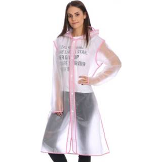 👉 Poncho transparante roze EVA XL Kanta Conjoined Edge Design Hat rand regen Covers waterdicht Outdoor regenjas grootte: geschikt voor 170-190cm-Height(Pink) 6925748155048