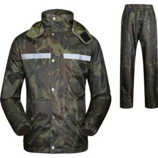 👉 Motorfiet 4XL Duurzaam reflecterende motorfiets Split regenjas broek Riding fiets elektrische winddicht waterdicht regen slijtage bij volwassene grootte: 4XL(Camouflage) 6925748155840