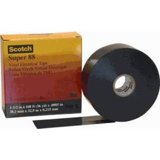 👉 Zwart PVC 3M Scotch zelfklevende tape T88, PVC, zwart, (lxb) 33mx38mm, UV-bestendig, isol