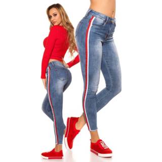 👉 Sexy skinny jeans with contrast stripes Jeansblue