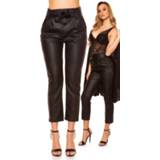 👉 Sexy high waist leatherlook pants with loop Black