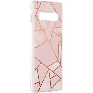 👉 Roze siliconen vrouwen grafisch koper Design Backcover voor Samsung Galaxy S10 Plus - / 8719295252446