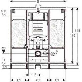 👉 Geberit Gis Easy inbouwelement voorwandsysteem, (hxbxd) 1180x850x165-240mm