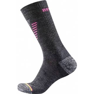 👉 Sock vrouwen medium grijs zwart Devold - Women's Hiking Woman Merino sokken maat 35-37, zwart/grijs 7028567201855