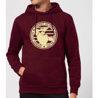 👉 Johnny Bravo Sports Badge Hoodie - Burgundy - XXL - Burgundyrood