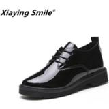 👉 Shoe vrouwen Xiaying Smile Women Heel Pumps New Fashion Casual Shoes Spring Autumn Female Concise Lace-up Square Round Toe