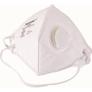 👉 Stof masker Silverline Plat Vouwbaar FFP2 stofmasker met ventiel - 25 Stuks 5055058116185