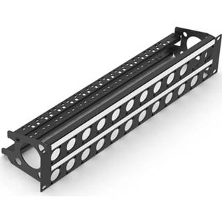 👉 Penn Elcom R2269/2UK/32 rackpaneel 32x D-hole 2HE met ID-strip & trekontlasting bar