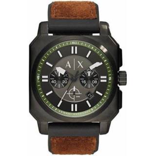 👉 Horlogeband bruin leder kunststof Armani Exchange AX1652 Leder/Kunststof 26mm 8719217168336