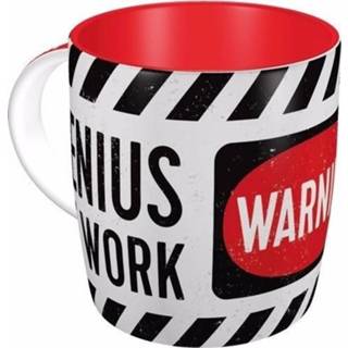 👉 Witte mok Warning, genius at work - Action products
