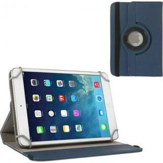 Tablethoes blauw active 7 inch tablet hoes 360 graden draaibaar donker - universeel 8719033087156