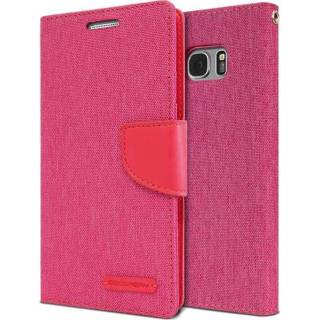 👉 Portemonnee active roze canvas Mercury Diary Wallet voor Samsung Galaxy S6 Edge - 8719323947511