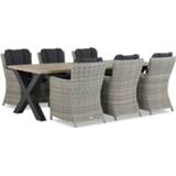 👉 Tuinset wicker grijs dining loungesets transparant Garden Collections Venerdi/Cardiff X factor 240 cm 7-delig