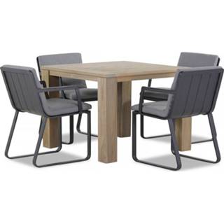 👉 Tuinset aluminium antracite dining sets grijs-antraciet Lifestyle Estancia/Brighton 100 cm 5-delig 7435147333347 7435147651656