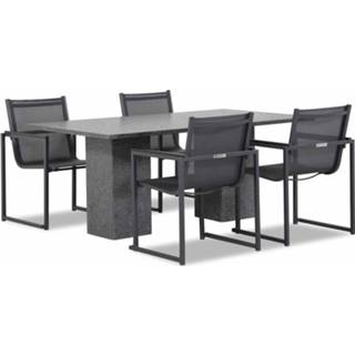 👉 Tuinset textileen antracite dining sets grijs-antraciet Lifestyle Delgada/Graniet 180 cm 5-delig