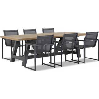 👉 Tuinset textileen antracite dining sets transparant Lifestyle Delgada/Trente 260 cm 7-delig