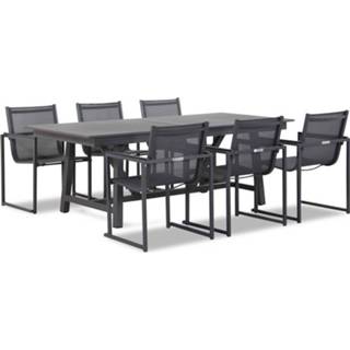 👉 Tuinset textileen antracite dining sets transparant Lifestyle Delgada/General 217/277 cm 7-delig stapelbaar