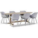 👉 Tuinset kunststof misty grey dining sets grijs-antraciet Hartman Sophie/Brighton ovaal 240 cm 7-delig