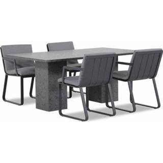 👉 Tuinset aluminium antracite dining sets grijs-antraciet Lifestyle Estancia/Graniet 180 cm 5-delig