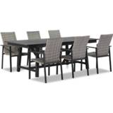 👉 Tuinset wicker white grey dining sets transparant Lifestyle Upton/General 217/277 cm 7-delig stapelbaar