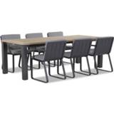 👉 Tuinset aluminium antracite dining sets transparant Lifestyle Estancia/Veneto 230 cm 7-delig