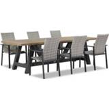 👉 Tuinset wicker white grey dining sets grijs-antraciet Lifestyle Upton/Trente 260 cm 7-delig stapelbaar