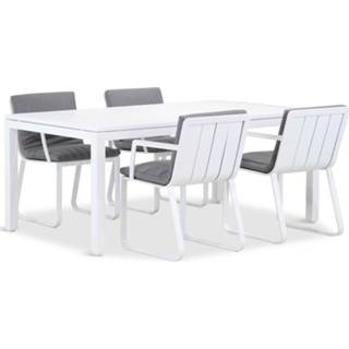 Tuinset aluminium wit dining sets Lifestyle Estancia/Concept 180 cm 5-delig