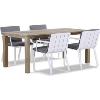 👉 Tuinset aluminium wit dining sets LIfestyle Estancia/Bristol 180 cm 5-delig