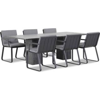 👉 Tuinset aluminium antracite dining loungesets grijs-antraciet Lifestyle Estancia/Graniet 220 cm 7-delig