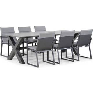 👉 Tuinset textileen antracite dining sets grijs-antraciet Lifestyle Treviso/Calgary 240 cm 7-delig