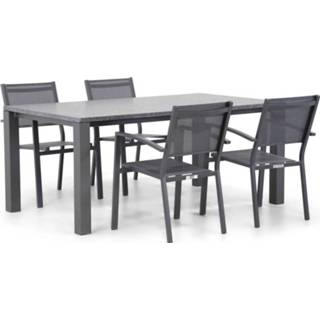 👉 Tuinset textileen antracite dining sets grijs-antraciet Lifestyle Amarilla/Munster 180 cm 5-delig stapelbaar