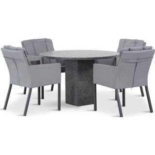 👉 Tuinset outdoor textiel antracite dining sets grijs-antraciet Lifestyle Parma/Graniet 120 cm 5-delig