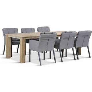 👉 Tuinset outdoor textiel grijs-antraciet dining sets antracite Lifestyle Parma/Brighton 240 cm 7-delig