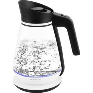 👉 Waterkoker wit zwart glas EMERIO WK-111898 Snoerloos Glas, Wit, 7350034659426