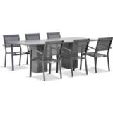 👉 Tuinset textileen dining sets antracite grijs-antraciet Lifestyle Amarilla/Graniet 220 cm 7-delig stapelbaar 7435147417405