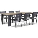 👉 Tuinset textileen antracite grijs-antraciet dining loungesets Lifestyle Amarilla/Veneto 230 cm 7-delig stapelbaar