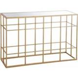 👉 Sidetable wit goud metalen metaal RVS Duverger Gold - rechthoekig glazen blad 5404024007840