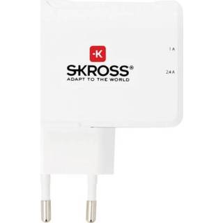 👉 Skross 2.800111 USB-oplader Thuis Uitgangsstroom (max.) 3.4 A 2 x USB-stekker 7640166321446