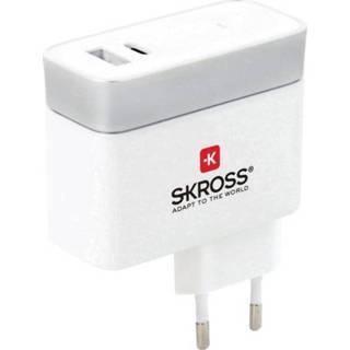 👉 Skross 2.800131 USB-oplader Thuis Uitgangsstroom (max.) 5.4 A 2 x 7640166322177